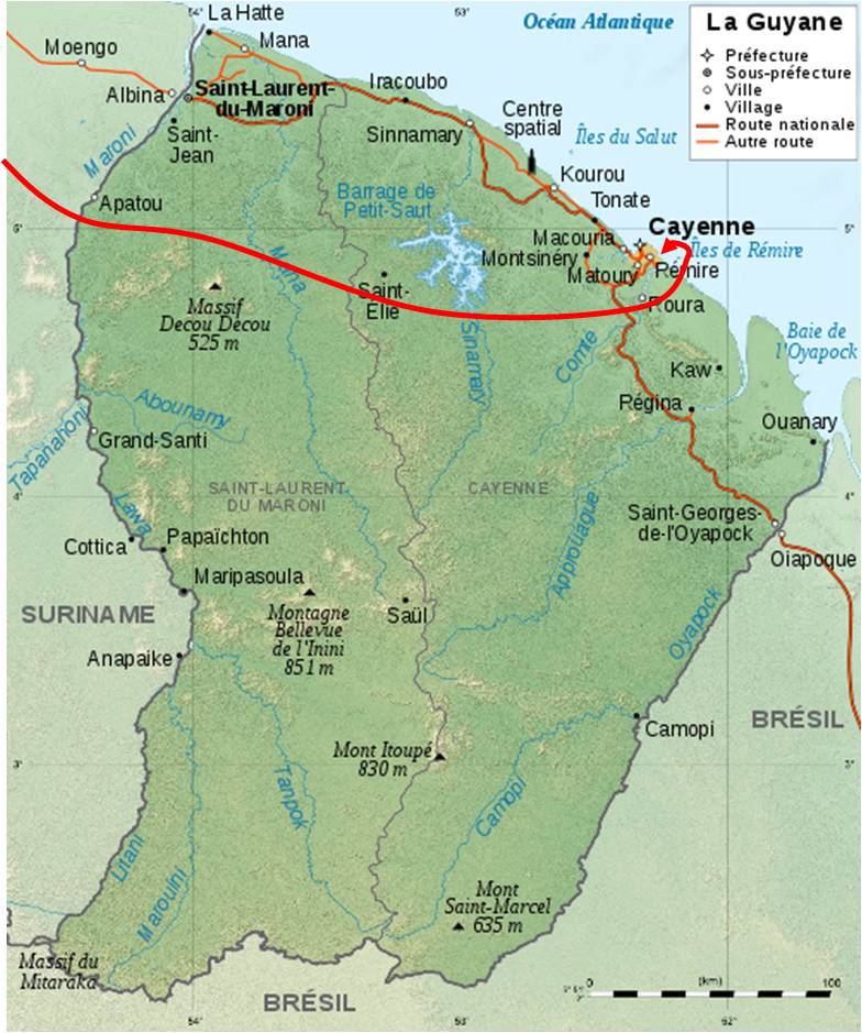 trajet carte routière
